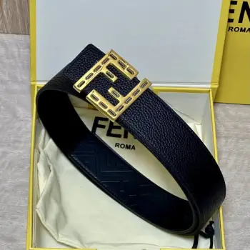 FENDl (芬迪)宽40MM双面原版小牛皮 搭配单钌钯电镀扣 完美的手感.油边 出众的设计.风格 高贵奢华 时尚大方 高清实拍 品质保证 双面️用